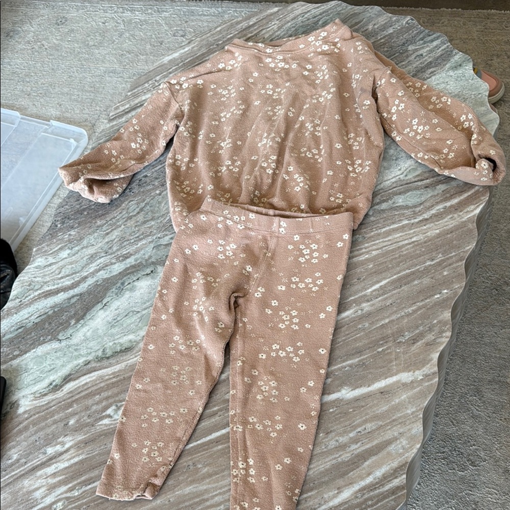 Floral Tan Kids Jumpsuit